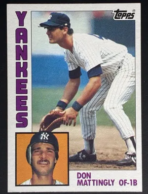 1984 TOPPS DON MATTINGLY ROOKIE CARD #8 NEW YORK YANKEES front