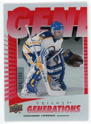 2023-24 UD Trilogy Dominik Hasek Generations /799 front