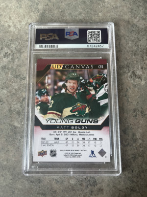 2022-23 Upper Deck UD Canvas Young Guns Matt Boldy back