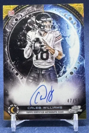 2024 Topps Cosmic Chrome Caleb Williams Equinox Auto RC Gold #47/50 HOT! WOW! front