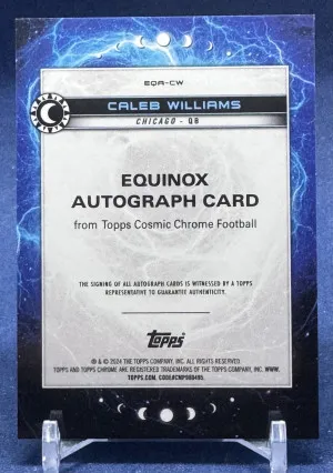 2024 Topps Cosmic Chrome Caleb Williams Equinox Auto RC Gold #47/50 HOT! WOW! back