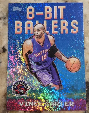Vince Carter 2025-26 Topps 8-Bit Ballers Holo Foil 8B-26 Toronto Raptors front