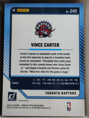 2024-25 Panini Donruss Optic Legends #245 Vince Carter Purple Shock back