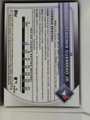 2025 Bowman Chrome - Vladimir Guerrero Jr. #74 Chrome Mojo Refractor back
