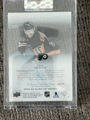 2023-24 Upper Deck Clear Cut Tyson Foerster Sweet Shot Auto #SS-TF back
