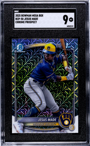 2025 Bowman Mega Box #BCP-50 Jesus Made Chrome Prospect SGC 9 front
