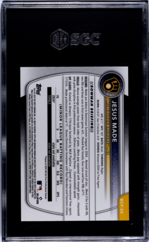 2025 Bowman Mega Box #BCP-50 Jesus Made Chrome Prospect SGC 9 back