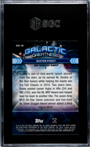 2024 Topps Cosmic Chrome #GG-18 Buster Posey Galactic Greatness SGC 10 back