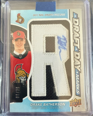 Drake Batherson Draft Day Auto /35 front
