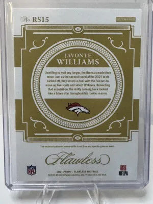 2021 Panini Flawless - Javonte Williams RC 4/25 - 4 patch back