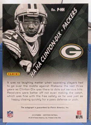 Panini Certified Ha Ha Clinton-Dix RC Auto back