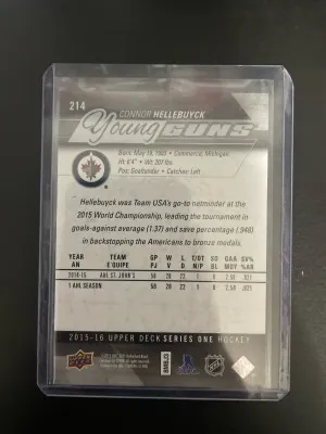 Connor Hellebuyck Young Guns back