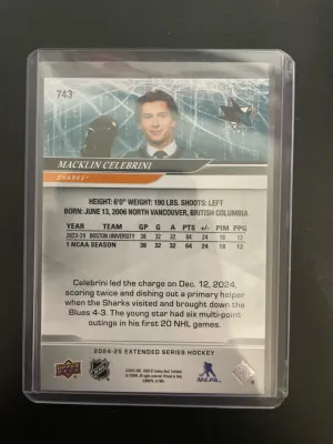 Macklin Celebrini #1 Draft back