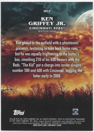 2025 Topps Update Series Ken Griffey Jr. #NT-7 Night Terrors - Cincinnati Reds back