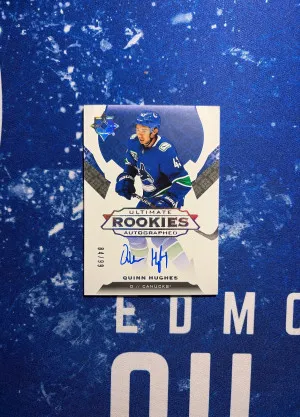 Quinn Hughes Ultimate Rookie Auto /99 front
