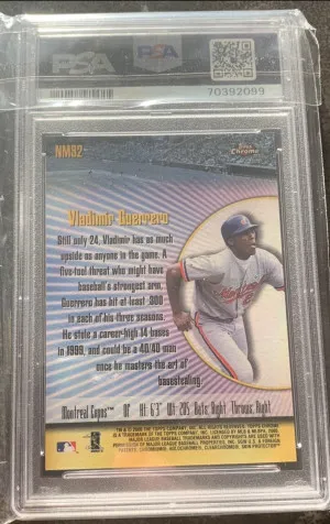VLADIMIR GUERRERO 2000 TOPPS CHROME NEW MILLENIUM STARS NMS2 EXPOS HOF- PSA 10 back
