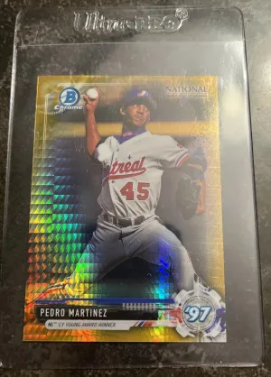 2017 Bowman Chrome Pedro Martinez Gold Refractor National Convention /50 front