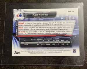 2017 Bowman Chrome Pedro Martinez Gold Refractor National Convention /50 back