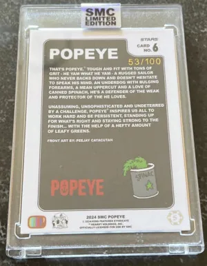 Saturday Morning Cards SMC 2024 POPEYE Stars Variant  /100 SP RARE back