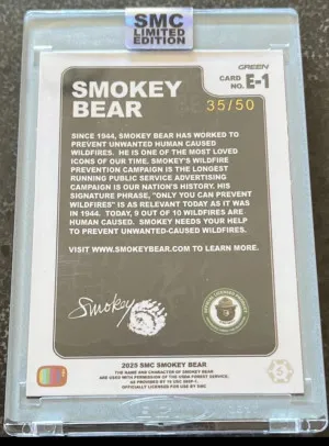 2025 Saturday Morning Cards Limited Edition Smokey The Bear Stars Variant /50 back