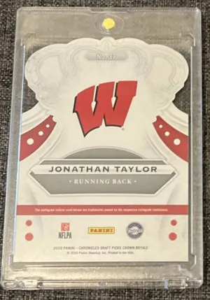 Jonathan Taylor 2020 Panini Chronicles Draft Picks Rookie Purple #15/25 RC #37 back