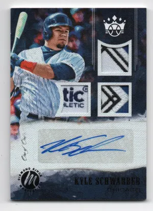 2018 Panini Diamond Kings DK Triple Materials Signatures Masterpiece #TMS-KS Kyle Schwarber 1/1 front