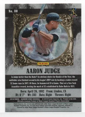 2018 Panini Diamond Kings Name Variation #80 Aaron Judge - All Rise back