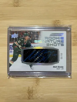 2023-24 Engrained Matt Boldy Rookie Signature Shots Silver /99 #RSS-MB Minnesota Wild front