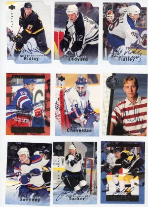 1995-96 Pinnacle Be a Player Autograph Lot of 24 Cards front