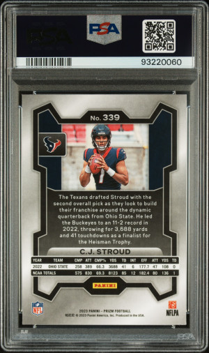 2023 Prizm - CJ Stroud - RC Rookie #339 - PSA 10 - GEM MINT back