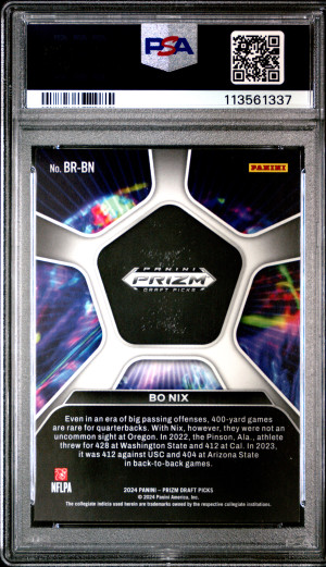 2024 Prizm Draft Picks - Bo Nix - Brilliance - #BRBN - PSA 10 - GEM MINT back