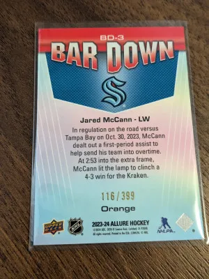 Jared McCann Bar Down /399 Allure Orange Parallel back