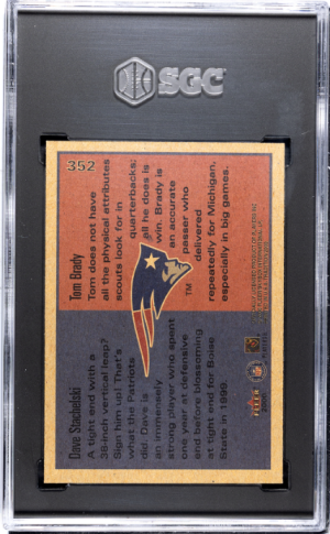 2000 Fleer Tradition #352 Tom Brady SGC 9 back