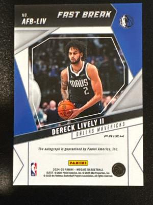 2024-25 Dereck Lively II Fast Break Auto back