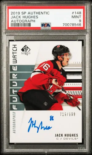 2019 Sp Authentic Jack Hughes Autograph front