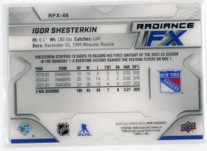 2022-23 SPx #RFX-46 Igor Shesterkin Radiance FX /549 back