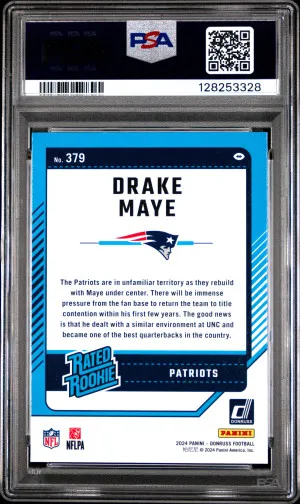2024 Panini Donruss Drake Maye RC GEM 10! back