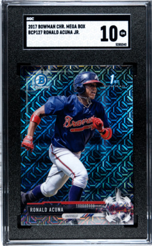 2017 Bowman Chrome Mega Box Ronald Acuna Jr. SGC 10 front