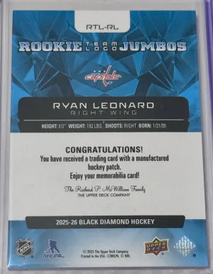 Ryan Leonard Rookie Team Logo Jumbos back