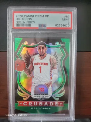 2020 Panini Prizm Draft Picks Obi Toppin Green Prizm front