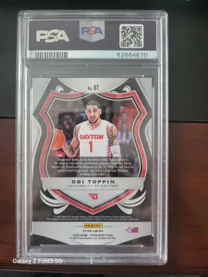 2020 Panini Prizm Draft Picks Obi Toppin Green Prizm back