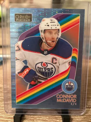 23-24 OPC Platinum Blue Pulsar Connor McDavid /100 front