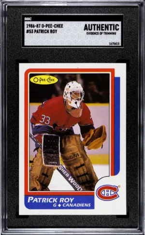 1986-87 O-Pee-Chee Patrick Roy SGC Authentic front