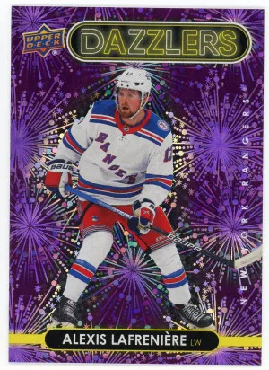 2021-22 Upper Deck #DZ-82 Alexis Lafreniere Dazzlers Purple front