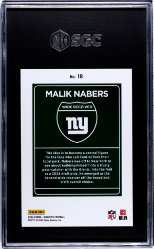 2024 Donruss Malik Nabers Downtown SGC 9.5 back