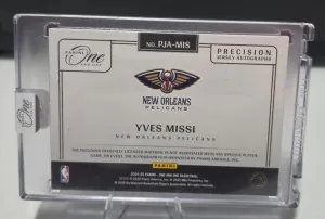 2024-25 Panini One And One Yves Missi Rpa /35 On Card Auto Pelicans Purple back