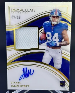 2023 Panini Immaculate Jalin Hyatt True RPA /99 On Card Auto New York Giants front