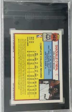 1992-93 Topps Shaquille O’Neal RC SGC 10 back