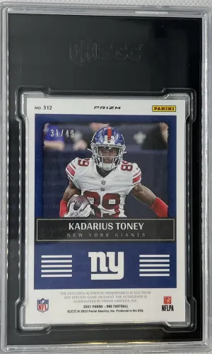 2021 Panini One Kadarius Toney RPA /49 SGC 9 back