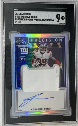 2021 Panini One Kadarius Toney RPA /49 SGC 9 front